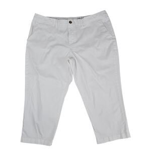 Faded Glory Women's White Chino Capri Pants Sz 18 Cotton Blend Casual Everyday